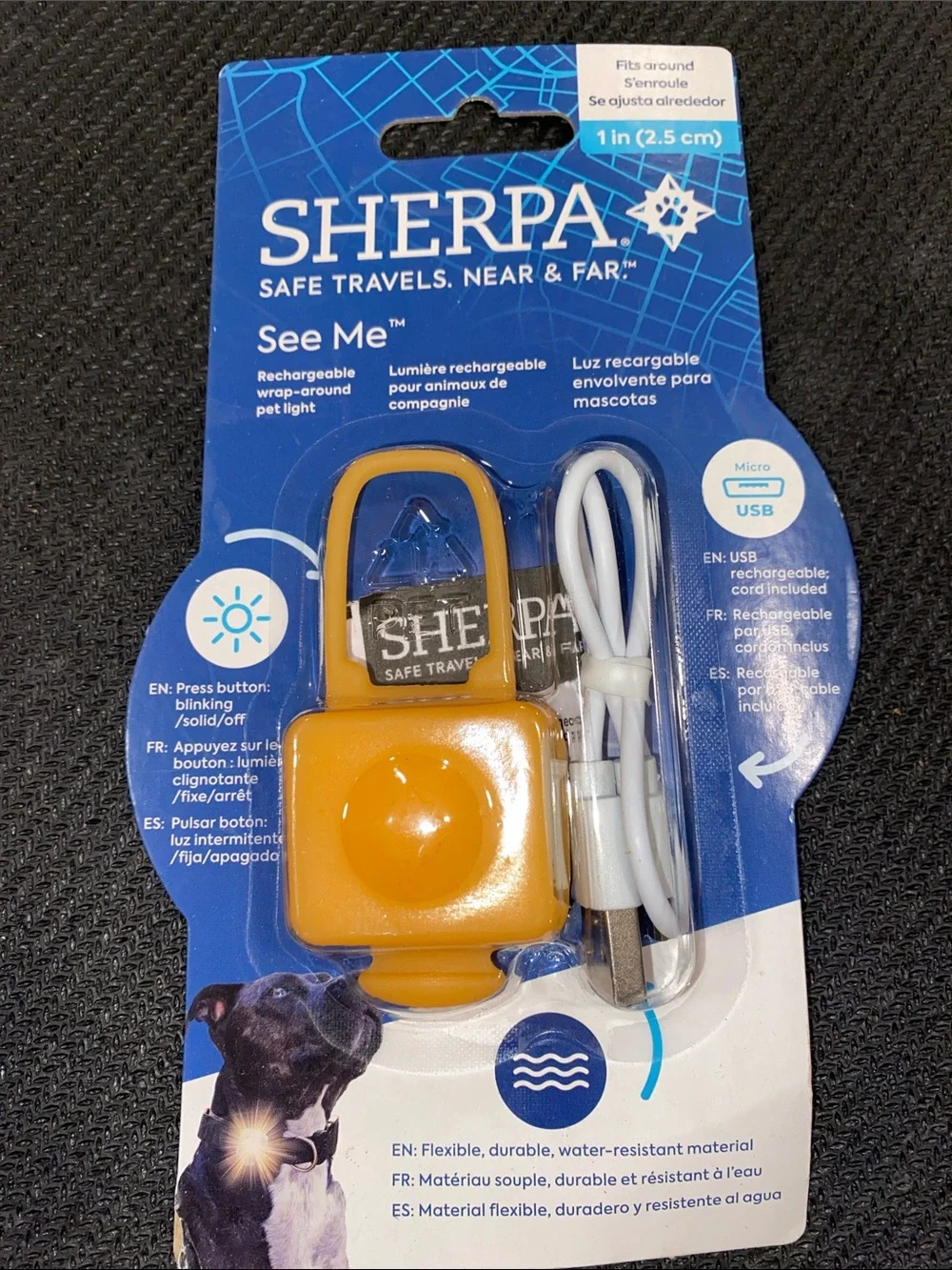 SHERPA Rechargeable See Me Pet Light - Yellow